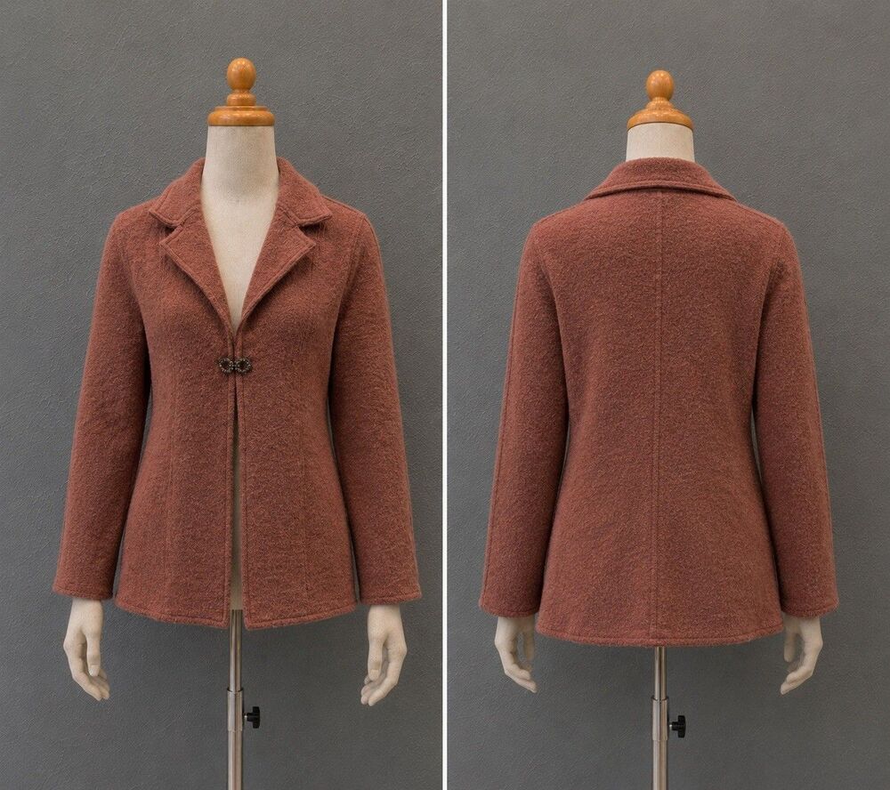 Alfred Dunner Pink Wool Blazer Medium Jacket Classic Chic Office Career Grandma